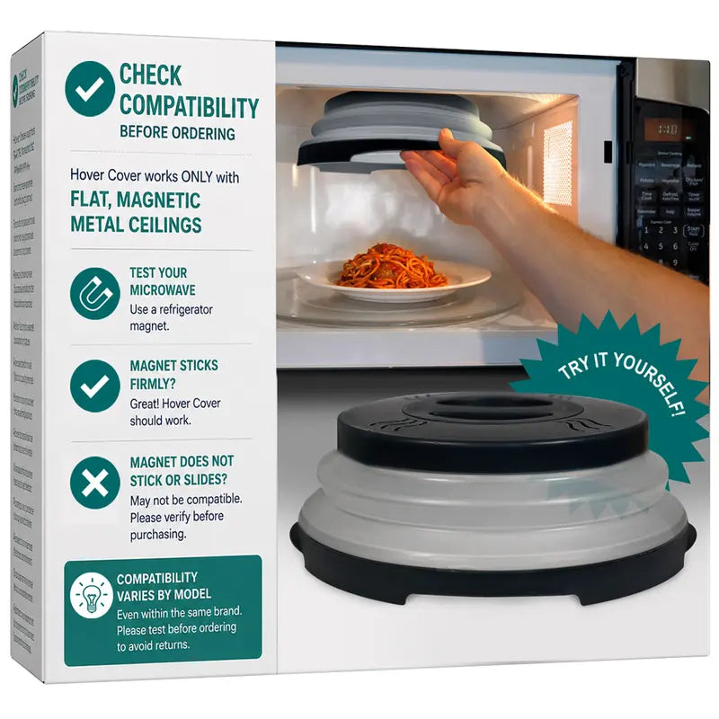 Magnetic Collapsible Microwave Splatter Cover with Built-In Steam Vents
