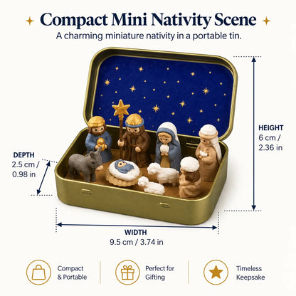 Mini Christmas Nativity Set in Pocket Keepsake Tin