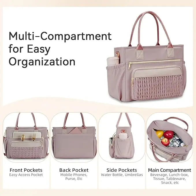 Large Capacity Leakproof Insulated Lunch Tote & Daily Work Bag