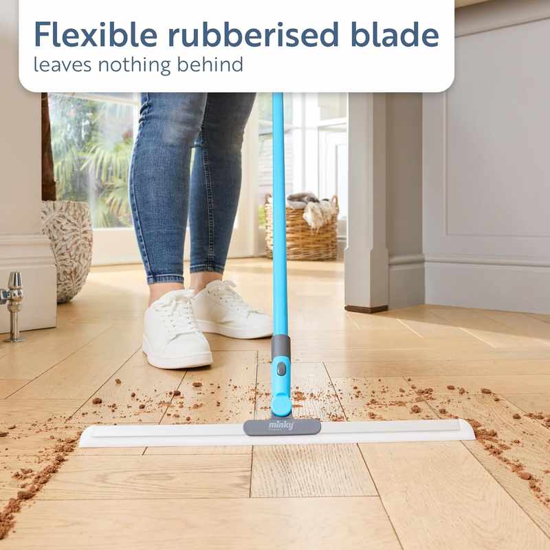 Flexible Rubber Floor Sweeper – Sweeps Hair and Dust Faster with Zero Residue