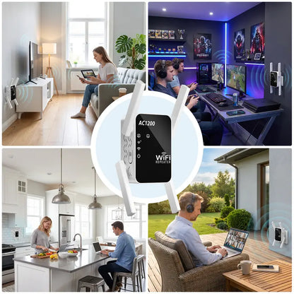 Eliminate Dead Zones Instantly with AC1200 Dual-Band WiFi Extender