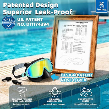 Leak-Proof Panoramic Kids Swim Mask with Soft Nose Cover