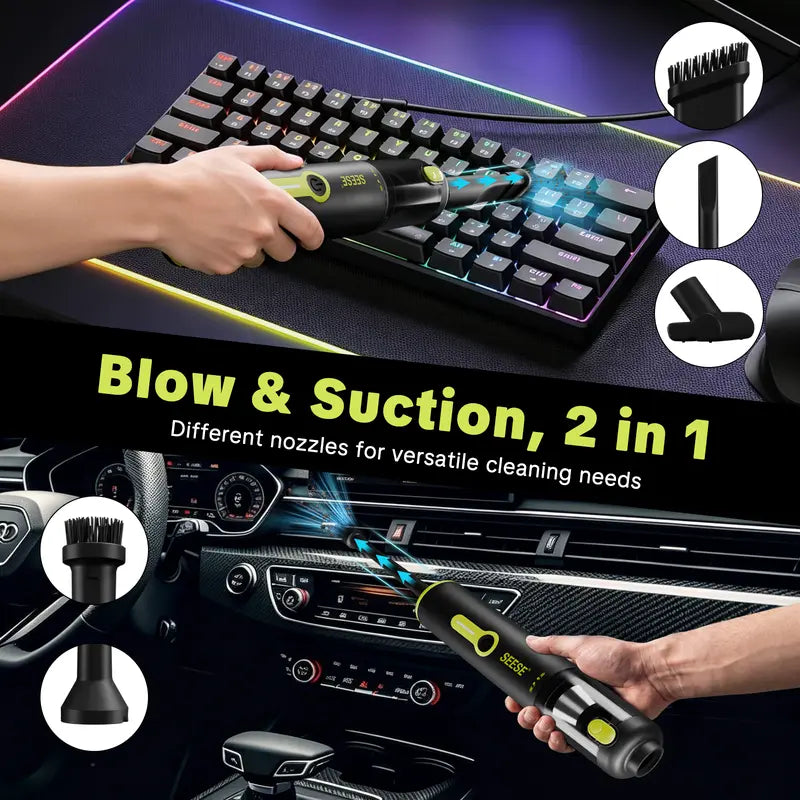 2-in-1 Cordless Handheld Vacuum & High-Pressure Air Duster