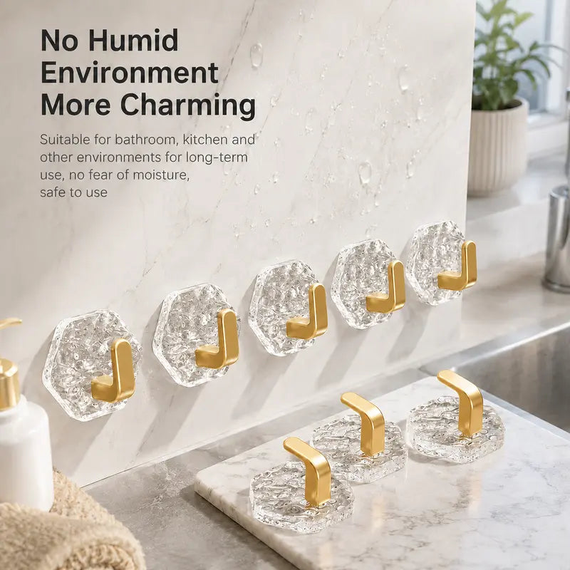 Heavy-Duty Crystal L-Hooks: Drill-Free Wall Organization