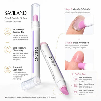 2-in-1 Precision Quartz Cuticle Remover & Nourishing Oil Pen