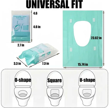 Extra-Thick Waterproof Disposable Toilet Seat Covers - Full Coverage Hygienic Shield for Travel & Public Restrooms