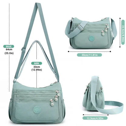 Waterproof Multi-Pocket Crossbody Bag with Ultra-Light Everyday Capacity