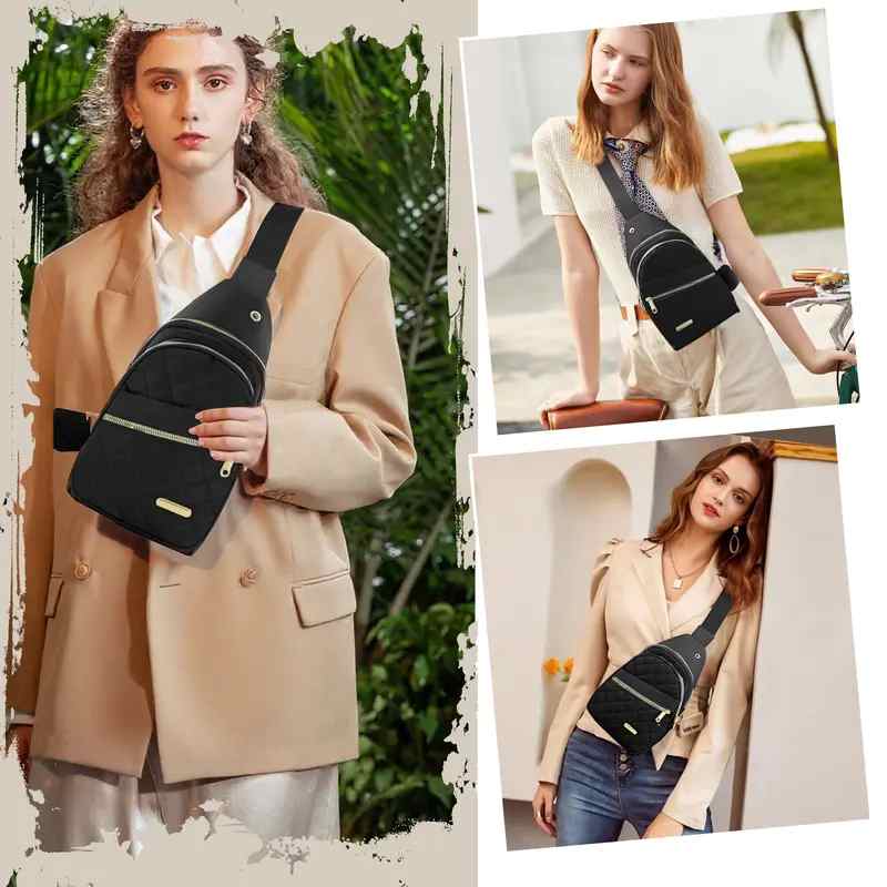 Ultra-Lightweight Quilted Sling Bag with Anti-Theft Pockets