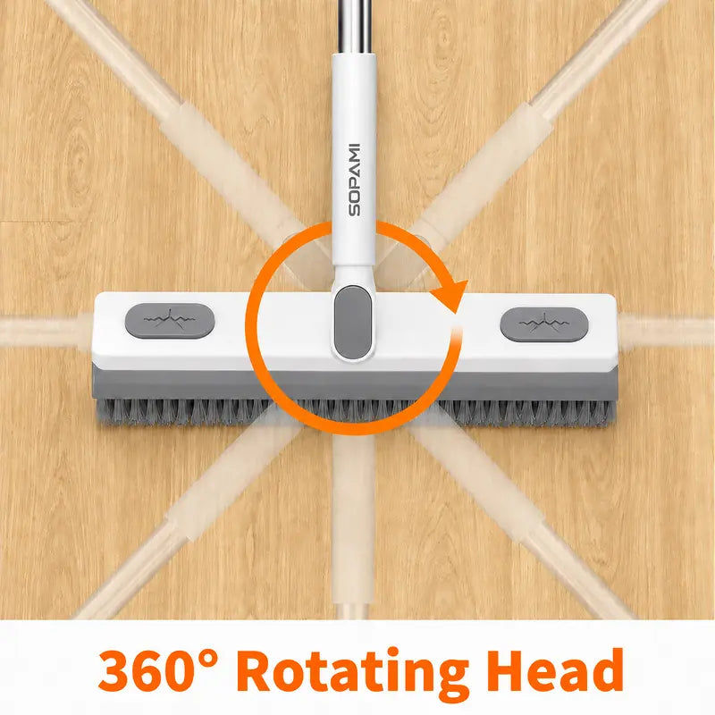180° Rotating Gap & Crevice Floor Scrub Brush with Squeegee