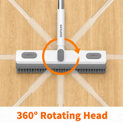 180° Rotating Gap & Crevice Floor Scrub Brush with Squeegee