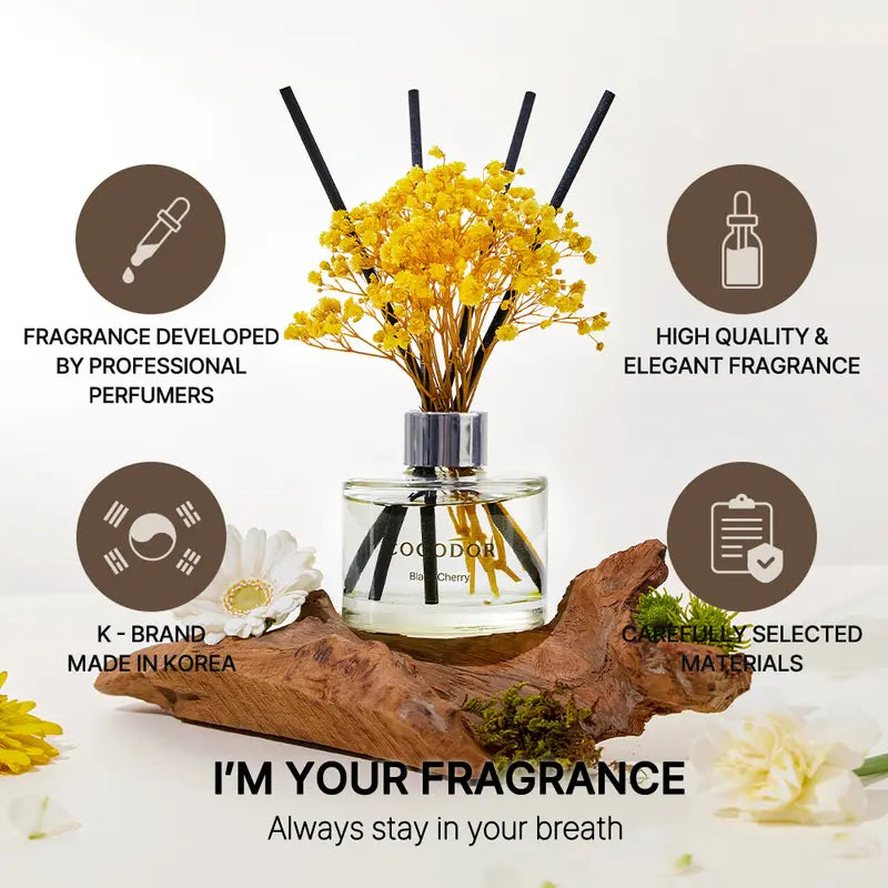 Long-Lasting Botanical Reed Diffuser with Real Preserved Flowers