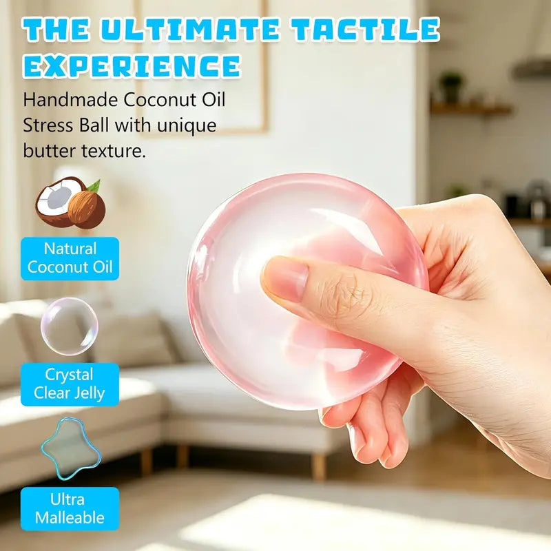 Ultra-Clear Crystal Gel Stress Ball for Instant Tension & Anxiety Relief