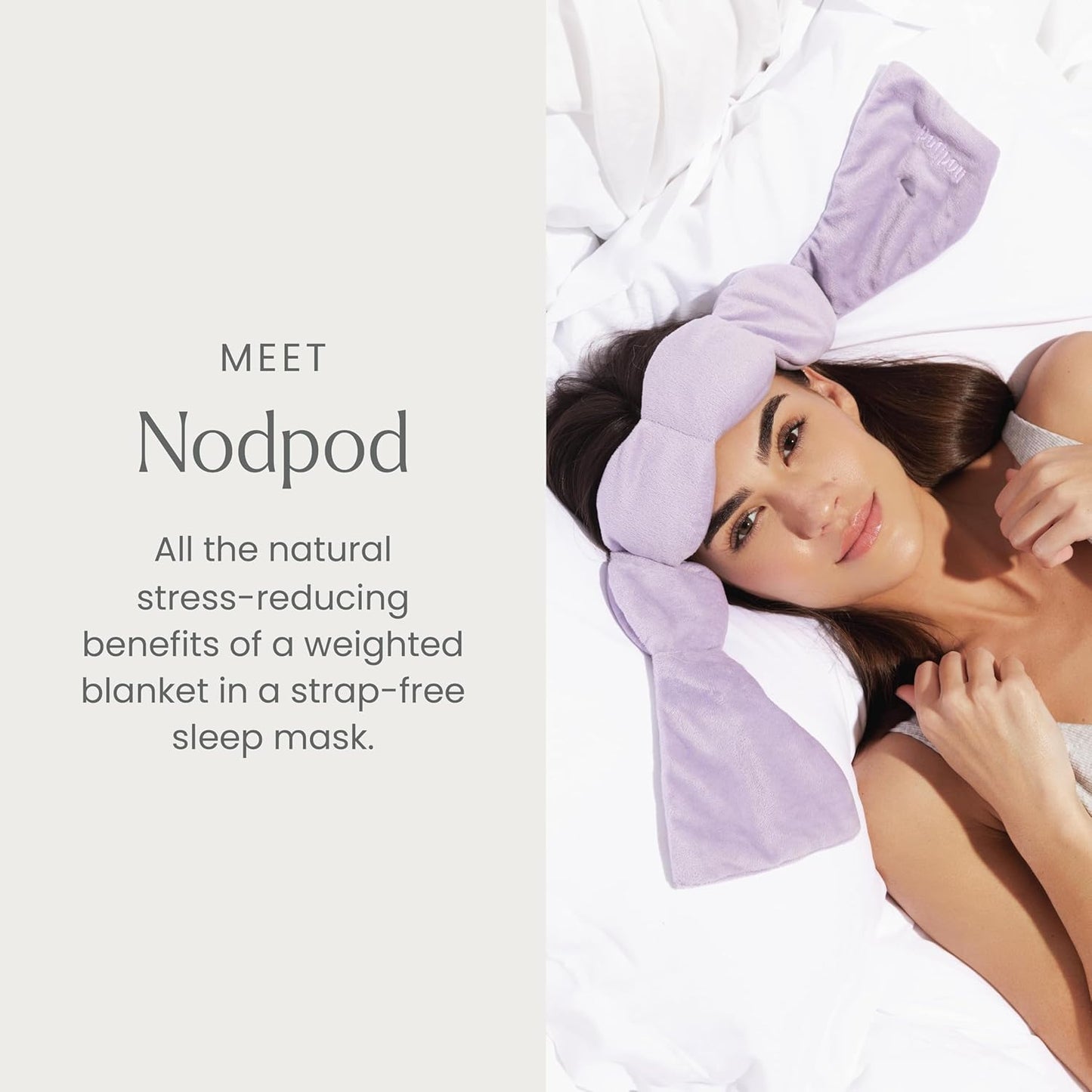 Weighted Sleep Mask - Strap-Free Gentle Pressure For Deeper, Faster Sleep