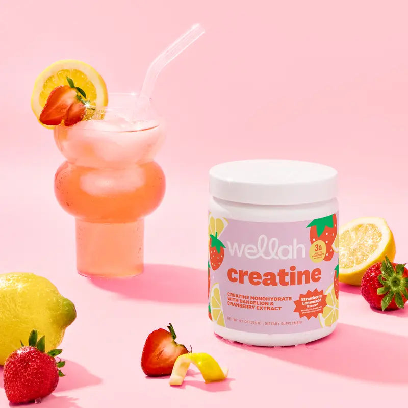 Pure Creatine Monohydrate Powder with Dandelion & Cranberry – Strawberry Lemonade Flavor