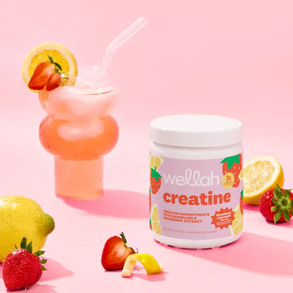 Pure Creatine Monohydrate Powder with Dandelion & Cranberry – Strawberry Lemonade Flavor