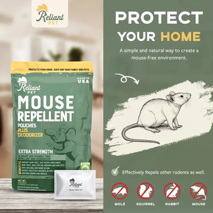 Natural Peppermint Rodent Repellent Pouches for Home & Vehicles