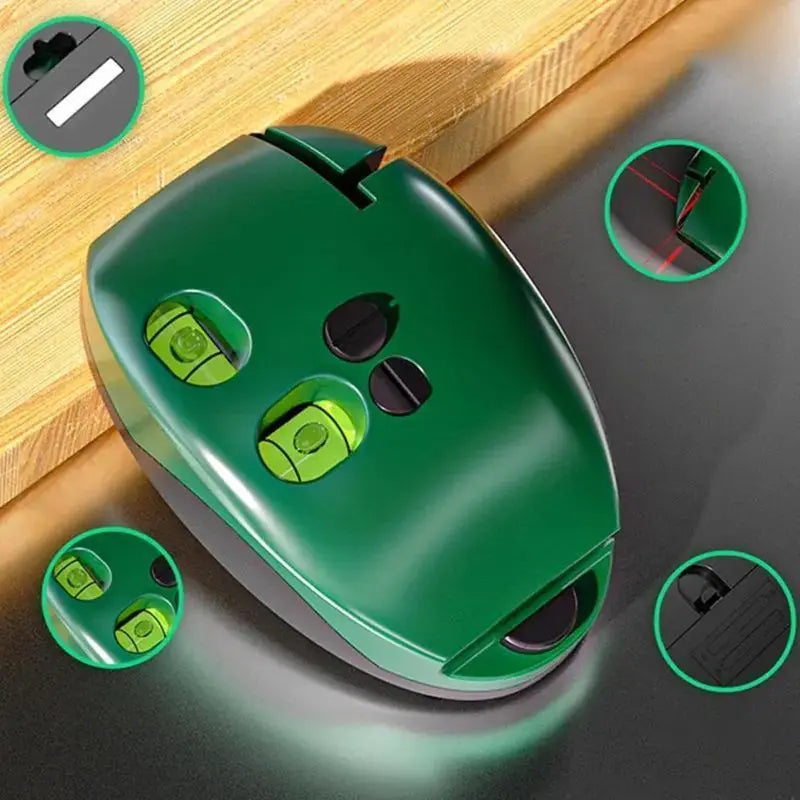 90° Right-Angle Mouse Laser Level with Dual Bubble Vials
