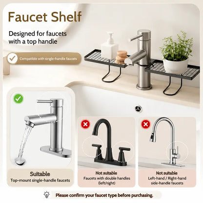 No-Drill Over-the-Faucet Storage Shelf for Instant Countertop Organization