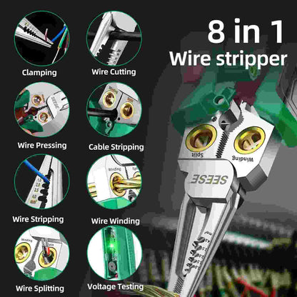 The Ultimate 8-in-1 Wire Stripper Pliers: Strip, Split & Wind Automatically In Seconds!