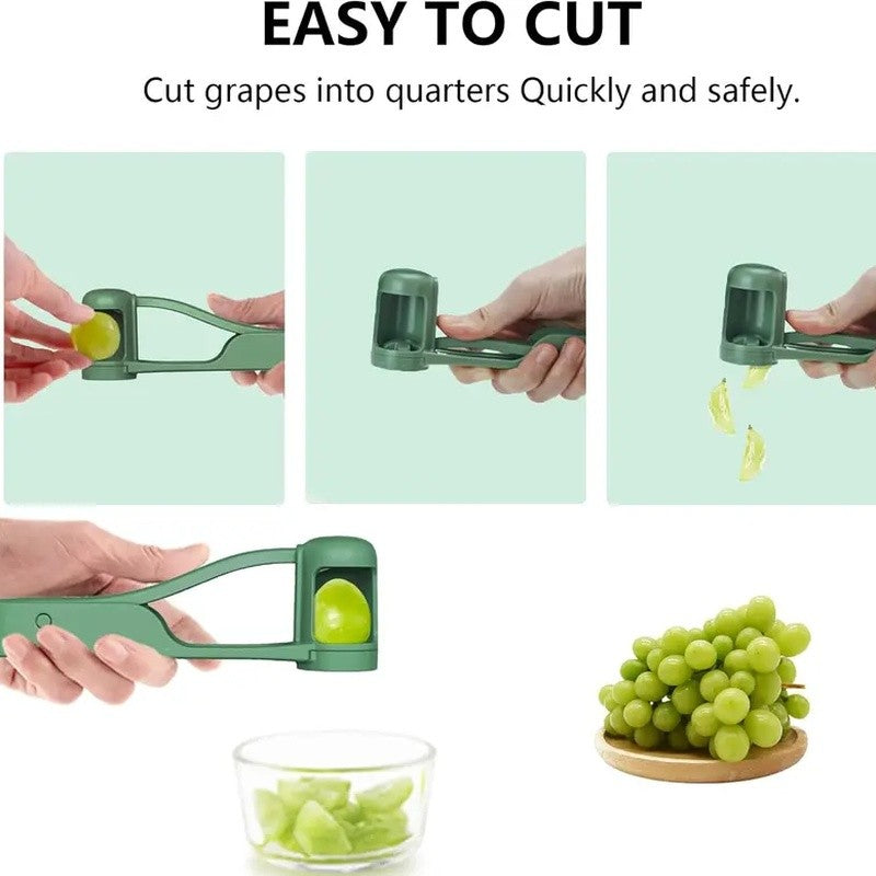 1-Press Safety Grape & Tomato Quarter Slicer for Toddlers