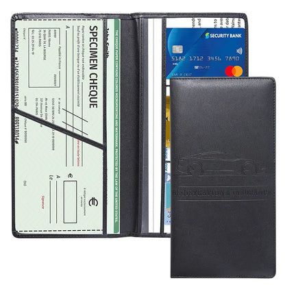 Ultra-Slim Leather Car Registration & Insurance Holder Wallet