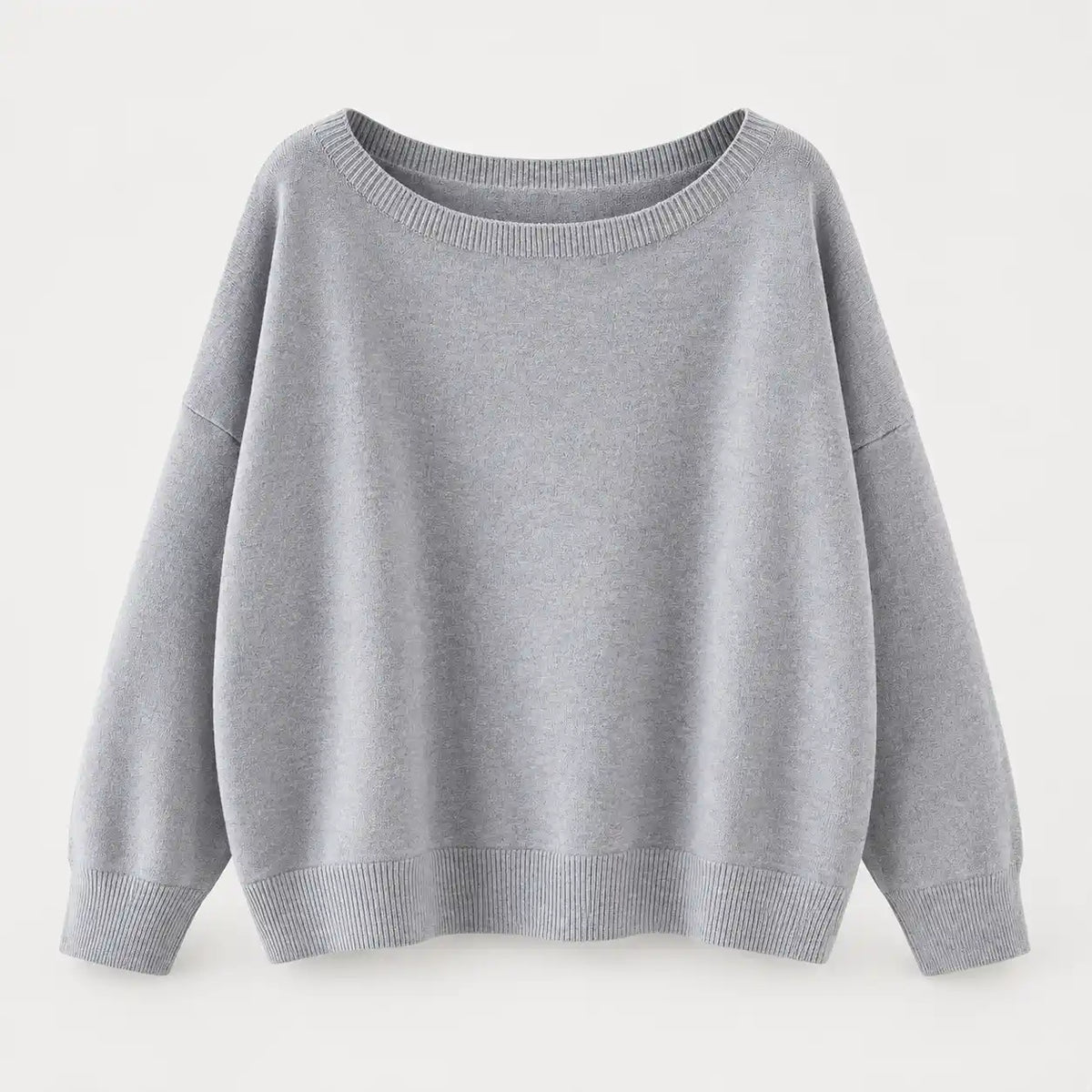 Women's Ultra-Soft Scoop Neck Drop Shoulder Slouchy Knit Sweater