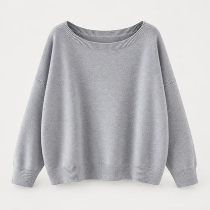 Women's Ultra-Soft Scoop Neck Drop Shoulder Slouchy Knit Sweater