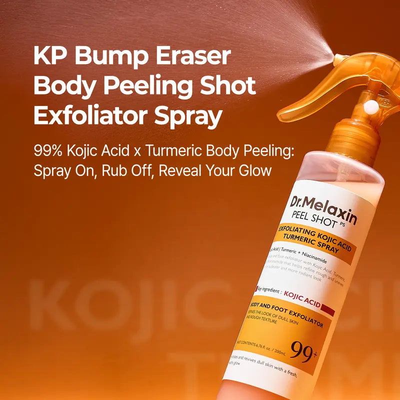 Smooth, Radiant Skin in Seconds: Instant Exfoliating Kojic Acid & Turmeric Body Spray