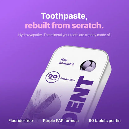 Purple Tone-Correcting Whitening Toothpaste Tablets with 10% Hydroxyapatite