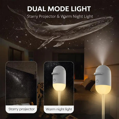 2-in-1 Flexible USB Galaxy Star Projector & Warm Night Light