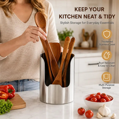 Heavy-Duty Stainless Steel Utensil Holder – Open Front Access