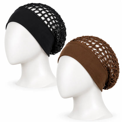 Wide-Band Crochet Mesh Hair Net for Sleeping & Silk Press Protection