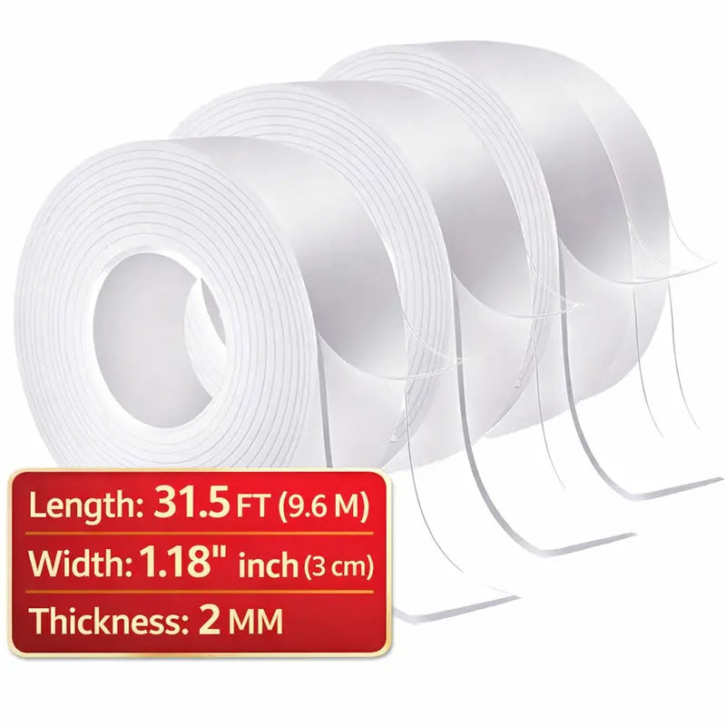 Ultra-Strong Heavy Duty Double-Sided Nano Grip Tape – Washable, Removable & Residue-Free