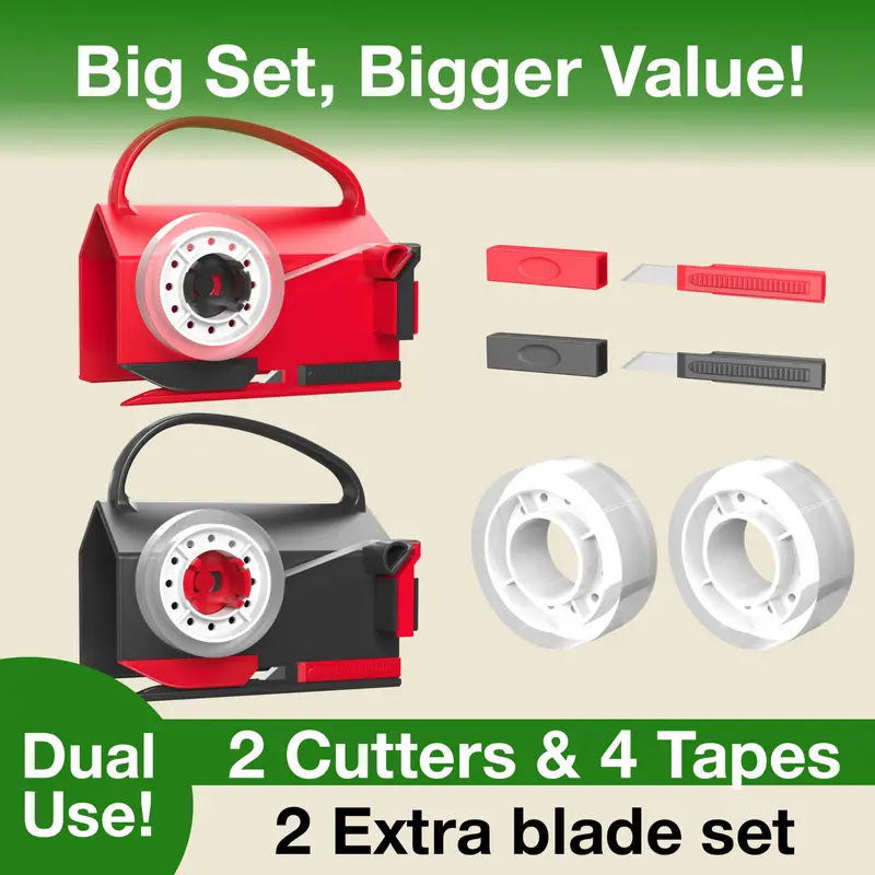 2-in-1 Precision Wrapping Paper Cutter & Built-in Tape Dispenser Kit