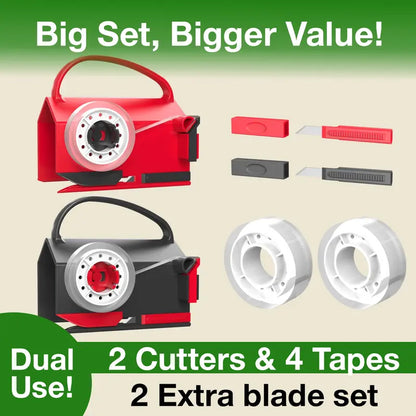 2-in-1 Precision Wrapping Paper Cutter & Built-in Tape Dispenser Kit