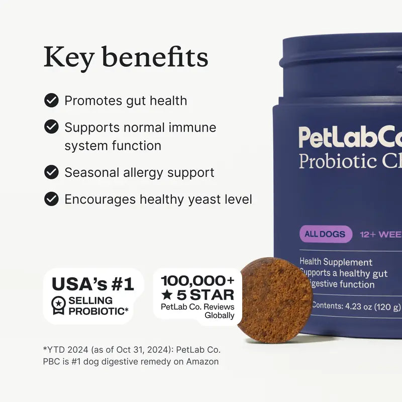 Advanced Probiotic Chews For Complete Canine Gut Health & Seasonal Allergy Relief