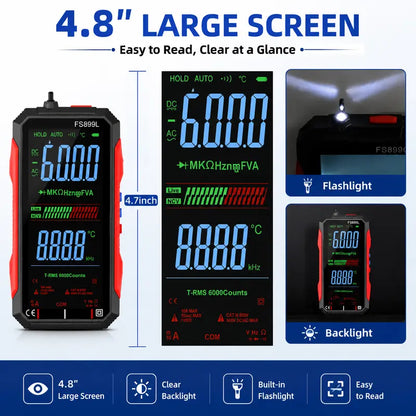 Smart Auto-Ranging Digital Multimeter – True RMS 6000 Counts