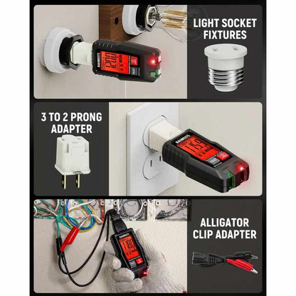 Digital Circuit Breaker Finder & GFCI Socket Tester with Backlit LCD