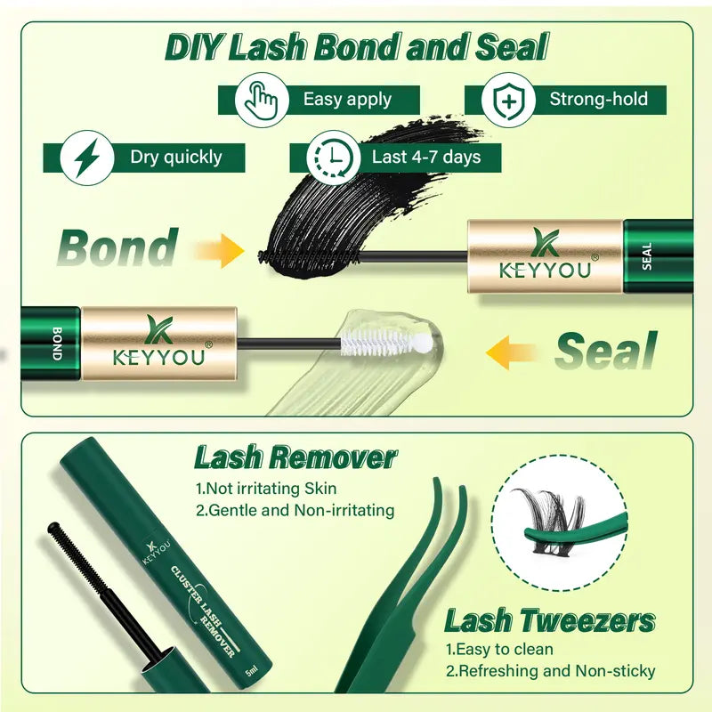 Salon-Quality DIY Lash Extension Kit with Bond, Seal & Remover