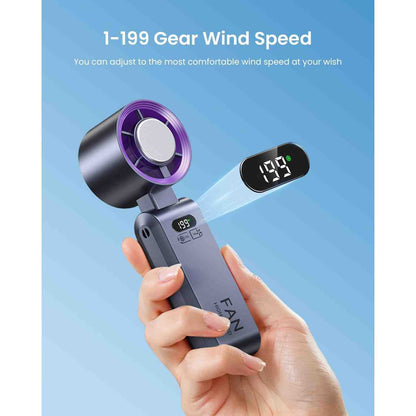 Portable Turbo Cooling Fan - 199-Speed Adjustable Airflow For Instant Personal Cooling Anywhere