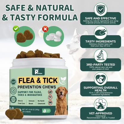 Natural Flea, Tick & Mosquito Defense Chews for Dogs