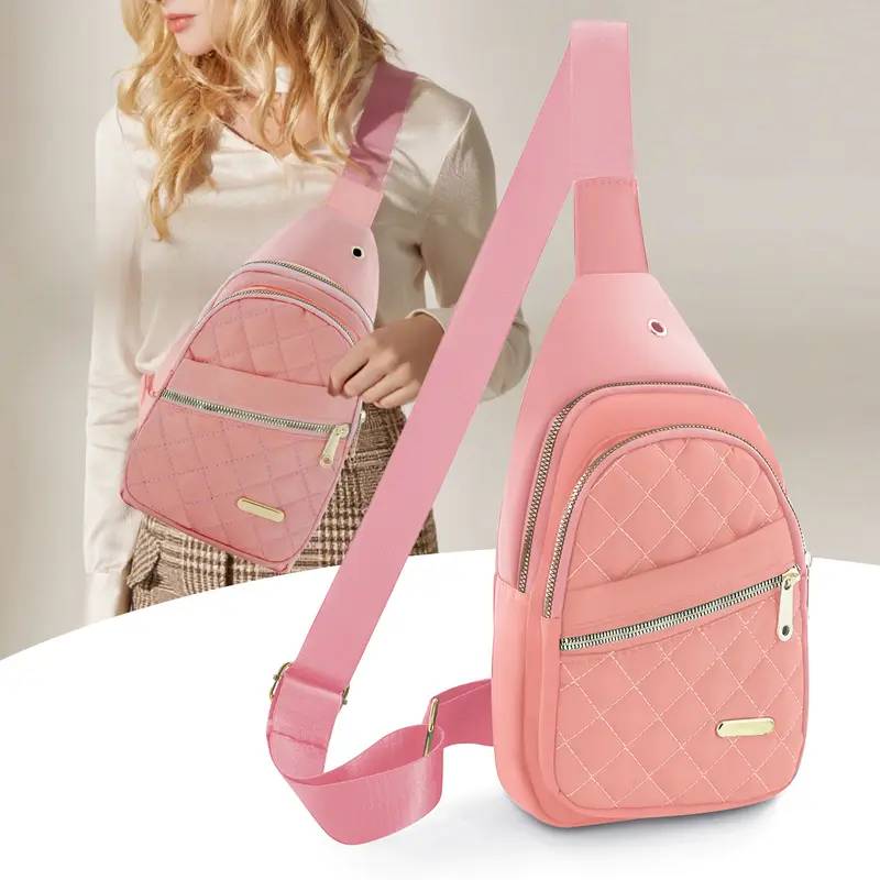 Ultra-Lightweight Quilted Sling Bag with Anti-Theft Pockets