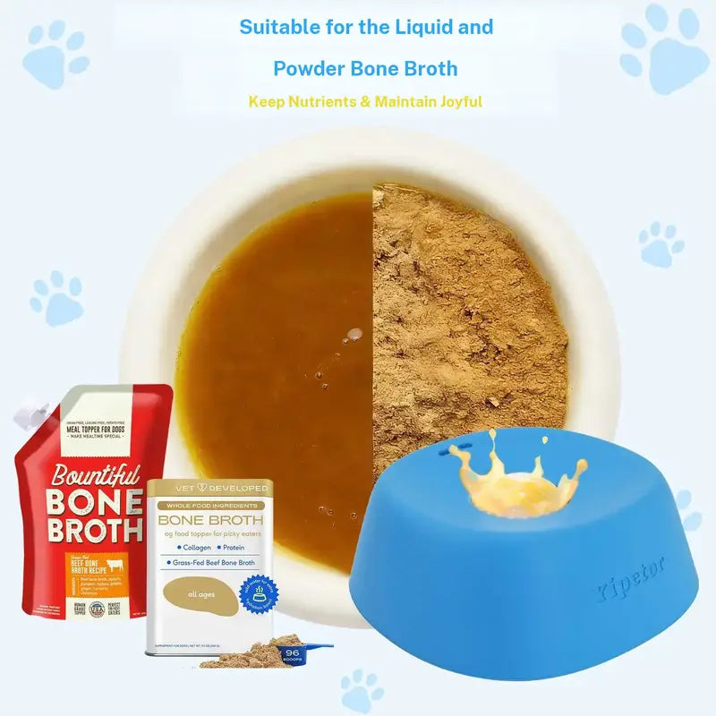No-Spill Rolling Ball Slow Feeder Dog Bowl for Liquid Treats & Anxiety Relief