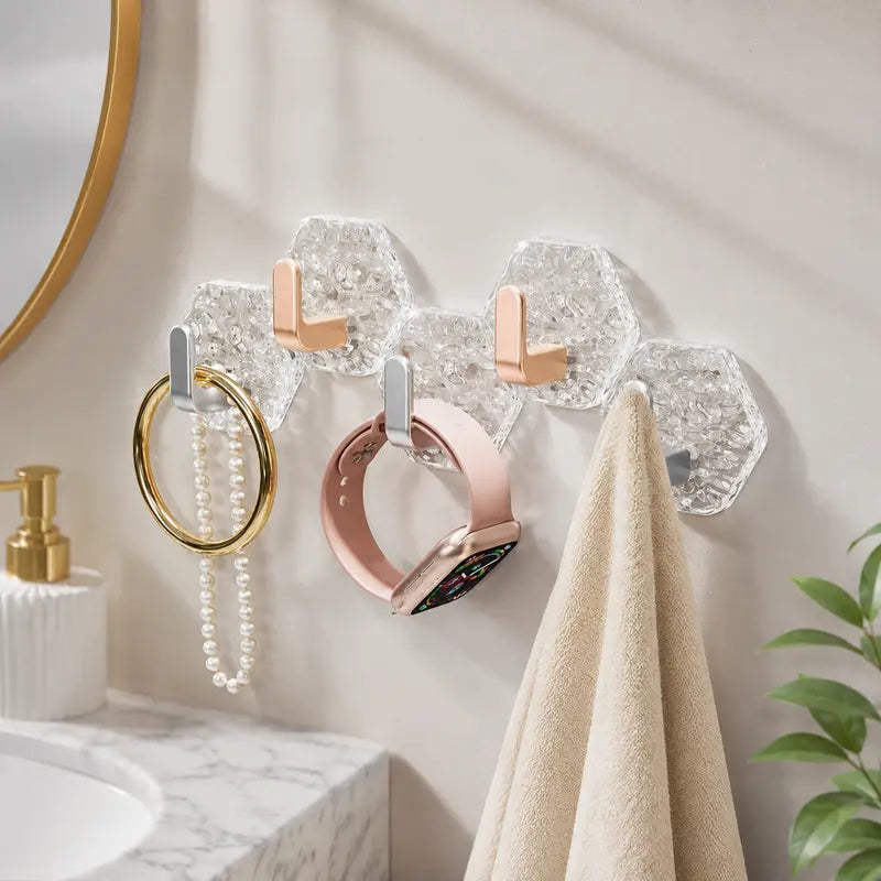 Heavy-Duty Crystal L-Hooks: Drill-Free Wall Organization
