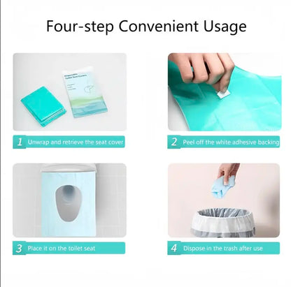 Extra-Thick Waterproof Disposable Toilet Seat Covers - Full Coverage Hygienic Shield for Travel & Public Restrooms