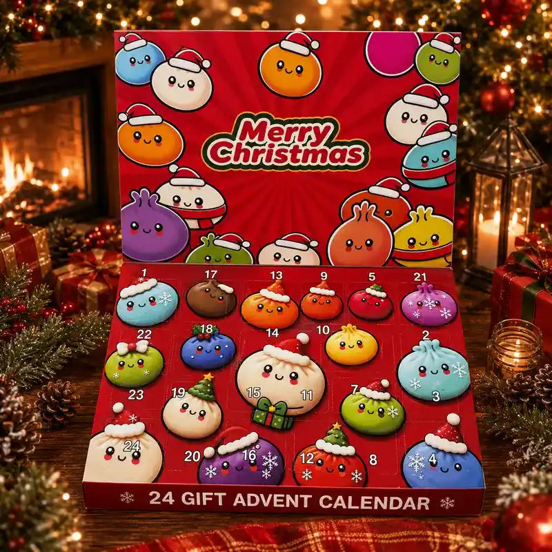 24-Day Holiday Mystery Dumpling Advent Calendar With Soft Stress-Relief Squishies