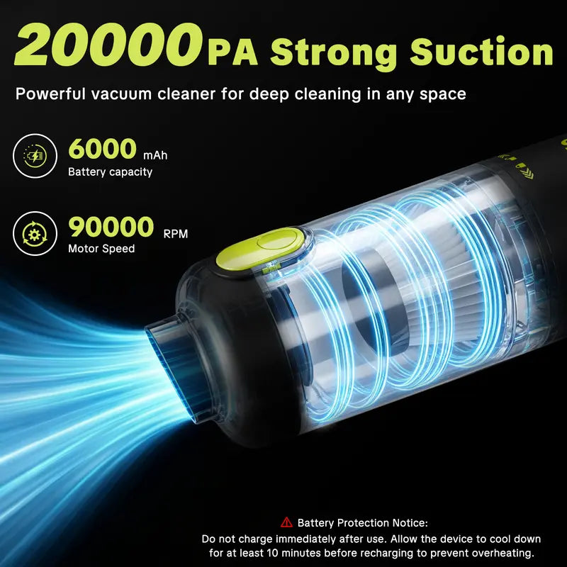 2-in-1 Cordless Handheld Vacuum & High-Pressure Air Duster