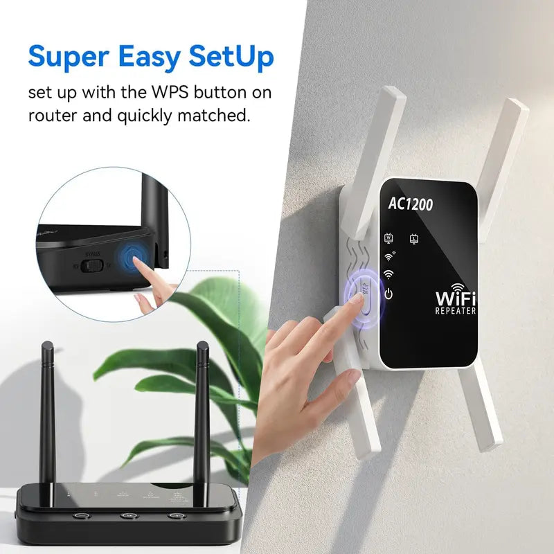 Eliminate Dead Zones Instantly with AC1200 Dual-Band WiFi Extender