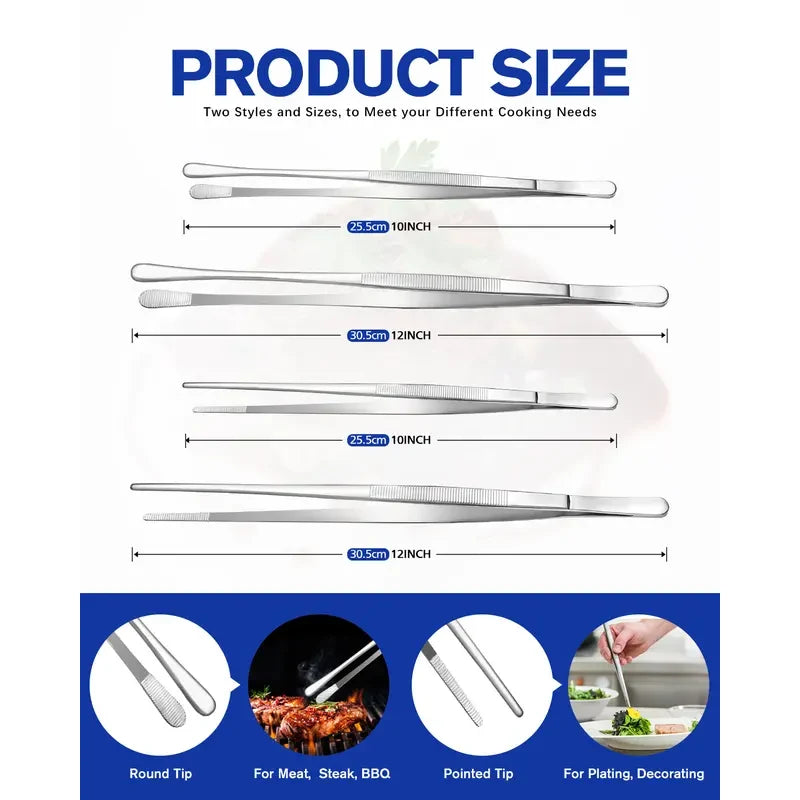 Precision Culinary Tweezer Tongs Set for Effortless Cooking & Plating