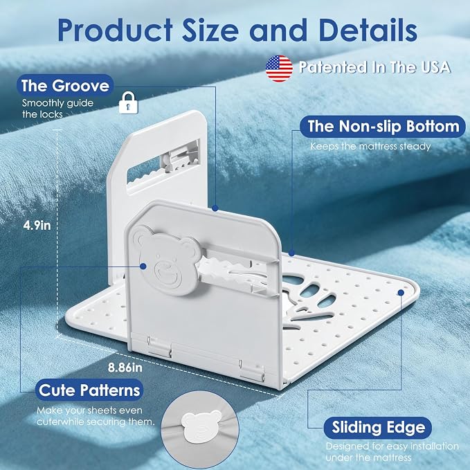 🎁 BUY 1 GET 1 FREE - Never-Slip Bed Sheet Holder: Keep Fitted Sheets Tight All Night Without Lifting Your Mattress